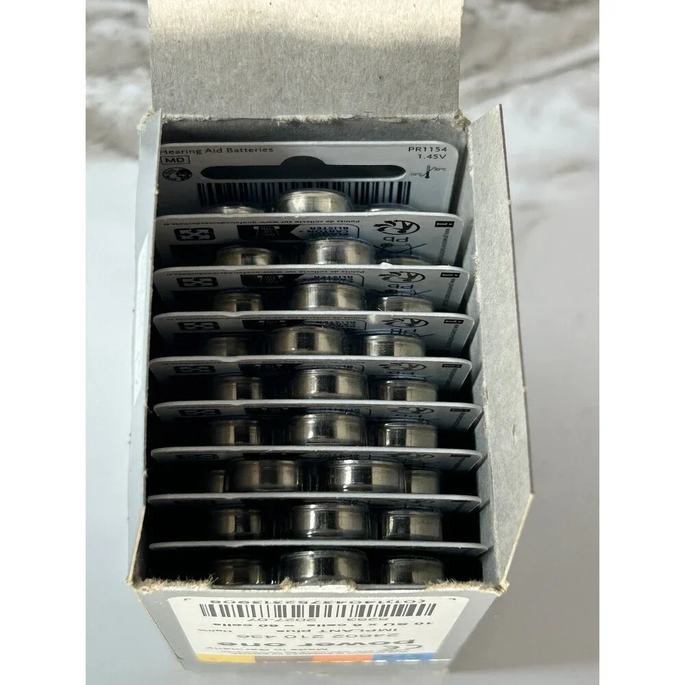 Varta Power One Implant Plus Hearing Aid batteries 60 pack #675 READ open box